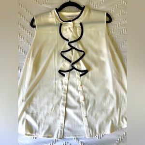 Calvin Klein White Ivory Sleeveless Blouse